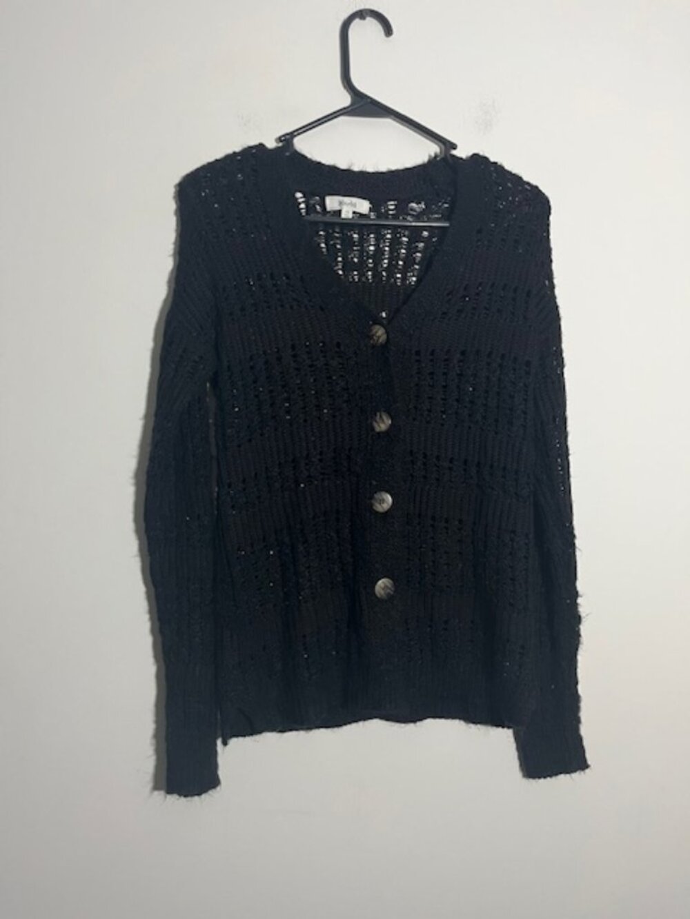 Mudd Black Crochet Cardigan Size XS